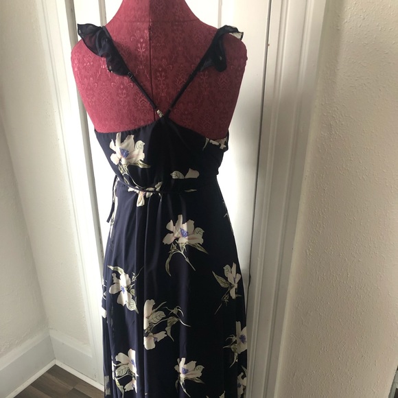 Lulus navy all mine wrap dress - Picture 5 of 7